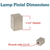 # 24031-22, Rectangular Cube Finial for Lamp Shade, Steel in Brushed Nickel Finish,  1-1/4" Height (2 Pack)