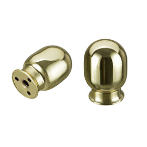 # 24032-12, Egg Shaped Finial for Lamp Shade, Steel in Brass Plated Finish, 1-7/8" Height (2 Pack)
