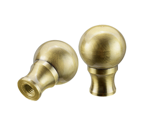 # 24018-42, 2 Pack Steel Lamp Finial in Antique Brass Finish, 1 3/8
