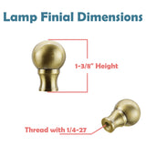 # 24018-42, 2 Pack Steel Lamp Finial in Antique Brass Finish, 1 3/8" Tall