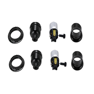 # 21311-22, Two Pack Set Phenolic 3-Way Lamp Socket with Turn Knob Switch in Black