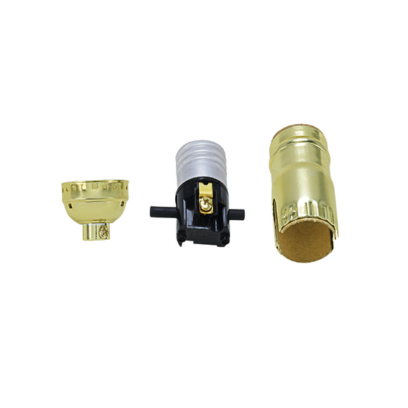 # 21313-11, Push Through Aluminum Lamp Socket in Polished Brass