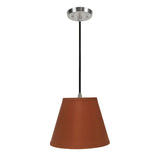 # 72184-11 One-Light Hanging Pendant Ceiling Light with Transitional Hardback Empire Fabric Lamp Shade, Burnt Orange, 13" width