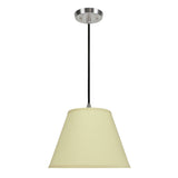 # 72186-11 One-Light Hanging Pendant Ceiling Light with Transitional Hardback Empire Fabric Lamp Shade, Off White, 13" width