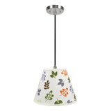 # 72200-11 One-Light Hanging Pendant Ceiling Light with Transitional Hardback Empire Fabric Lamp Shade, Off White, 12" width