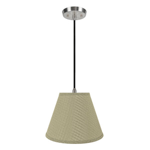 # 72624-11 One-Light Hanging Pendant Ceiling Light with Transitional Hardback Empire Fabric Lamp Shade, Sand Yellow, 12" width