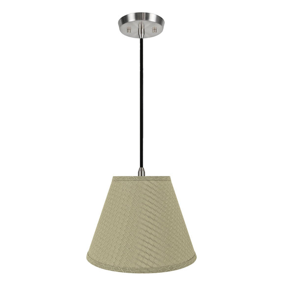 # 72624-11 One-Light Hanging Pendant Ceiling Light with Transitional Hardback Empire Fabric Lamp Shade, Sand Yellow, 12