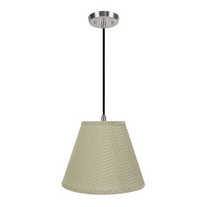 # 72288-11 One-Light Hanging Pendant Ceiling Light with Transitional Hardback Empire Fabric Lamp Shade, Sand Yellow, 14" width