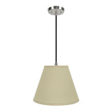 # 72289-11 One-Light Hanging Pendant Ceiling Light with Transitional Hardback Empire Fabric Lamp Shade, Beige, 14" width