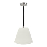 # 72290-11 One-Light Hanging Pendant Ceiling Light with Transitional Hardback Empire Fabric Lamp Shade, Off White, 14" width