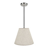 # 72291-11 One-Light Hanging Pendant Ceiling Light with Transitional Hardback Empire Fabric Lamp Shade, Flaxen, 14" width