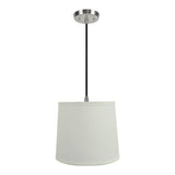 # 72741-11 One-Light Hanging Pendant Ceiling Light with Transitional Hardback Empire Fabric Lamp Shade, Off White, 10-1/2" width