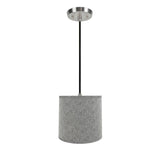 # 72502-11 One-Light Hanging Pendant Ceiling Light with Transitional Hardback Empire Fabric Lamp Shade, Grey, 13" width