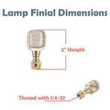 # 24024-22, Clear with Yellow Line Glass Lamp Finial in Copper, 2" Tall, 2 Pack