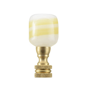 # 24026-11, Clear with Yellow Grain Glass Lamp Finial in Copper, 2" Tall