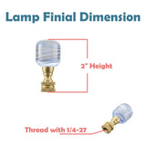 # 24026-32, Clear with Blue Grain Glass Lamp Finial in Copper, 2" Tall, 2 Pack