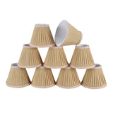 # 33003-X Small Pleated Empire Shape Mini Chandelier Clip-On Lamp Shade, Transitional Design, Crème, 6" bottom width (3" x 6" x 5" ) - Sold in 2, 5, 6 and 9 Packs
