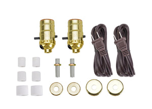 # 21016 Make-A-Bottle Lamp Kit in Polished Brass, 2 Pack