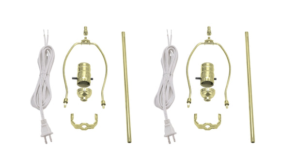 Aspen Creative 21024-2, Make-A-Lamp Kit in Brass, 2 Pack