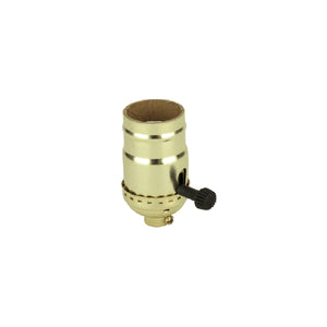 # 21301 3-Way Lamp Socket with Turn Knob Switch in Polished Brass