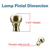# 24018-11, 1 Pack Steel Lamp Finial in Brass Plated Finish, 1 3/8" Tall