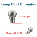 # 24018-21, 1 Pack Steel Lamp Finial in Brushed Nickel Finish, 1 3/8" Tall