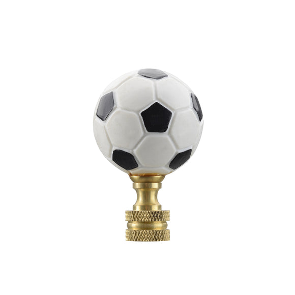 # 24022, 1 Pack, Plastic Soccer Ball Finial with Solid Brass Finish, 1 3/4