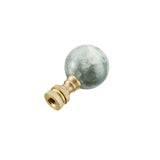 # 24023, 1 Pack, Green Faux Marble Ball Finial with Brass Plated Finish, 2" Tall