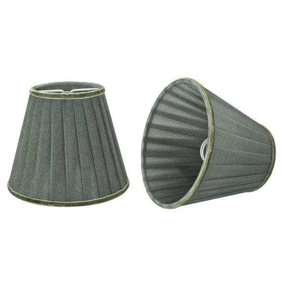 # 33111-X Small Pleated Empire Shape Chandelier Clip-On Lamp Shade Set of 2, 5, 6,and 9, Transitional Design in Dark Grey, 5