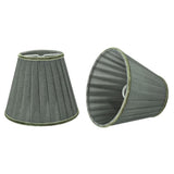 # 33111-X Small Pleated Empire Shape Chandelier Clip-On Lamp Shade Set of 2, 5, 6,and 9, Transitional Design in Dark Grey, 5" bottom width (3" x 5" x 4 1/4")