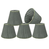 # 33111-X Small Pleated Empire Shape Chandelier Clip-On Lamp Shade Set of 2, 5, 6,and 9, Transitional Design in Dark Grey, 5" bottom width (3" x 5" x 4 1/4")