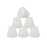 # 33112-X Small Pleated Empire Shape Chandelier Clip-On Lamp Shade Set of 2, 5, 6,and 9, Transitional Design in White, 5" bottom width (3" x 5" x 4 1/4")