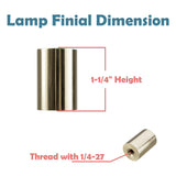 # 24019-12, 2 Pack Steel Lamp Finial in Brass Plated Finish, 1 1/4" Tall