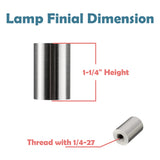# 24019-22, 2 Pack Steel Lamp Finial in Brushed Nickel Finish, 1 1/4" Tall