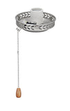 # 22001-11, One-Light Ceiling Fan Fitter Light Kit with Pull Chain, 4 1/2" Diameter, Brushed Nickel