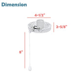 # 22001-21, One-Light Ceiling Fan Fitter Light Kit with Pull Chain, 4 1/2" Diameter, Painted White