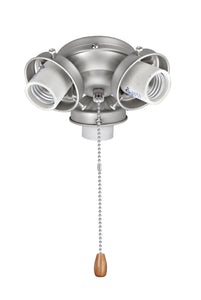 # 22002-11, Three-Light Ceiling Fan Fitter Light Kit with Pull Chain, 5 1/2" Diameter, Brushed Nickel