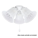 # 22002-21, Three-Light Ceiling Fan Fitter Light Kit with Pull Chain, 5 1/2" Diameter, Painted White