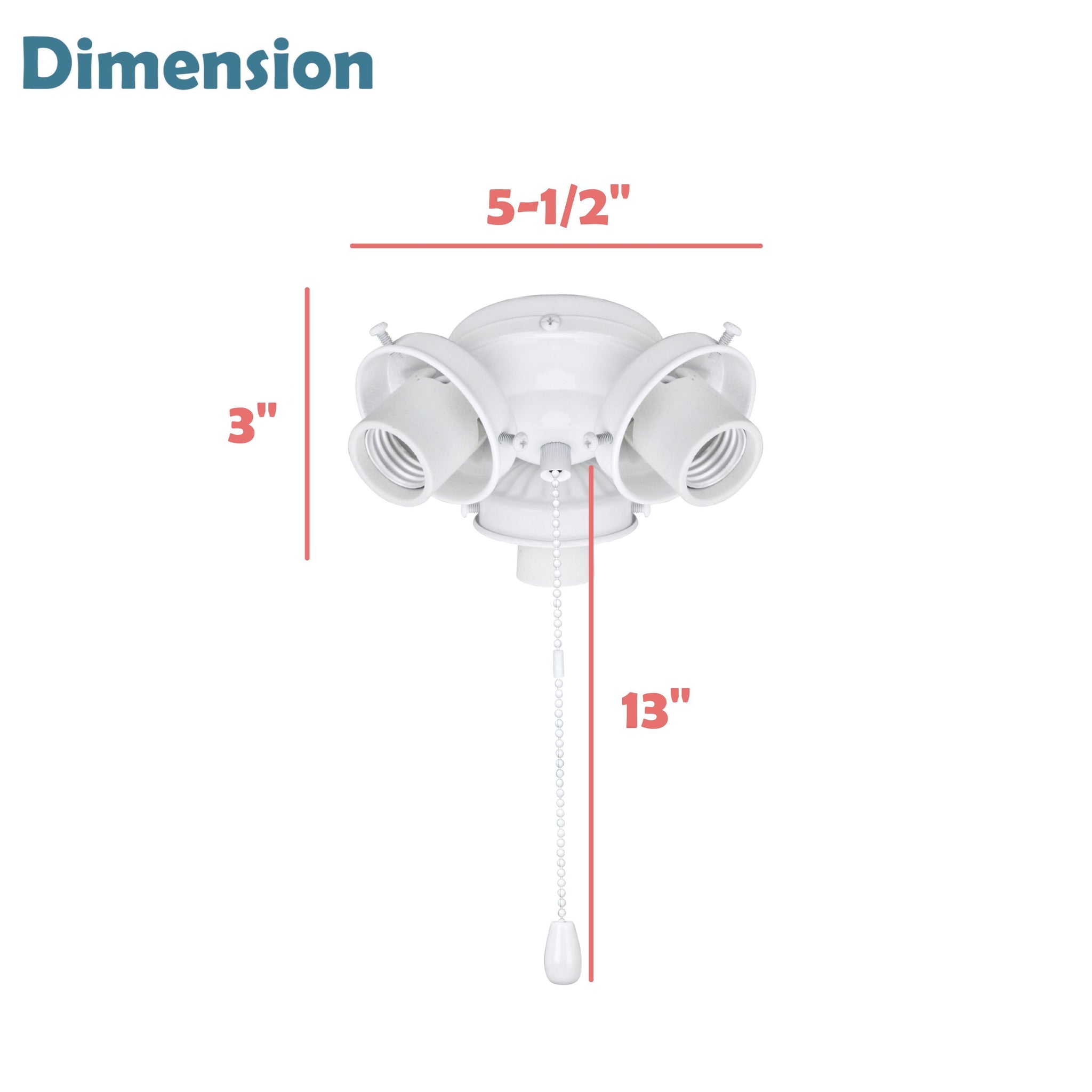 22002-21, Three-Light Ceiling Fan Fitter Light Kit with Pull Chain