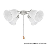 # 22003-11, Four-Light Ceiling Fan Fitter Light Kit with Pull Chain, 12" Wide, Brushed Nickel