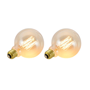 # 10004-02 G125 Vintage Edison Filament Light Bulb, 60 Watt Medium (E26) Base, Clear, 2 Pack