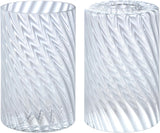# 23654-60-X, Clear swirl Glass Shade For Lighting Fixture. Size:3-7/8"D x 6-1/2"H,Center Hole:43mm - Sold in 1 / 2 / 3 & 4 Pack.