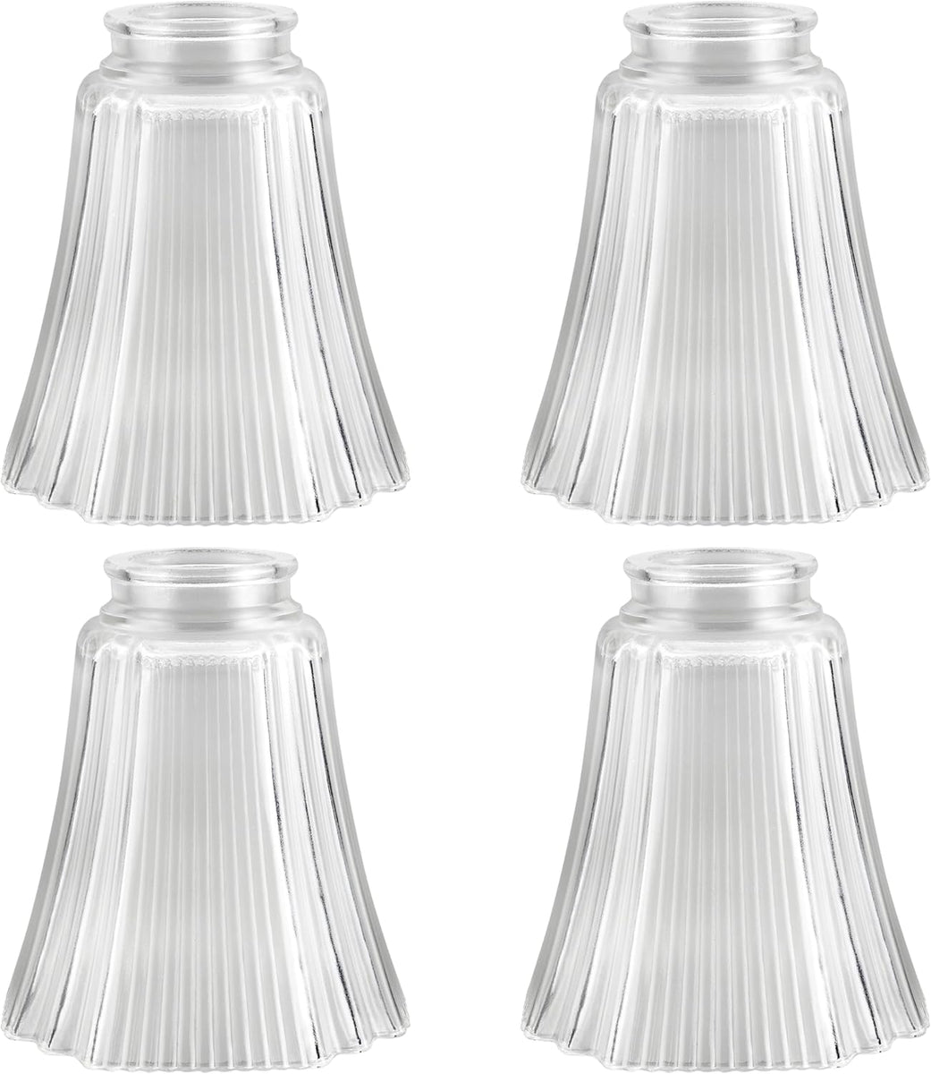 # 23057-4, Transitional Clear Ribbed Ceiling Fan Replacement Glass Sha ...
