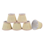 # 33002-X Small Pleated Empire Shape Mini Chandelier Clip-On Lamp Shade, Transitional Design in Ivory, 5" bottom width (3" x 5" x 4" ) - Sold in 2, 5, 6 and 9 Packs