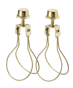 # 20027 Light Bulb Clip-On Adapter with shade attaching finial in Polished Brass Finish, 2 Pack