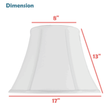 # 38010-2,Handsewn Bell Traditional Collapsible Spider Shade in Light Grey Linen Fabric, 8" Top x 17" Bottom x 13" Slant,Set of 2