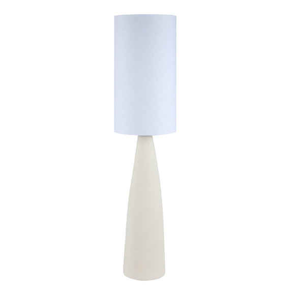 # 42006-03-1, Sandy White Ceramic Floor Lamp w/White Linen Shade, Size:11-7/8