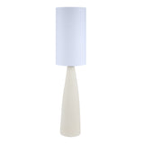 # 42006-03-1, Sandy White Ceramic Floor Lamp w/White Linen Shade, Size:11-7/8" Dia. x 51-1/2"H, E26 Socket, Bulb Not Included