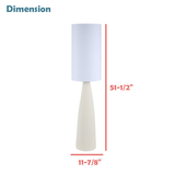# 42006-03-1, Sandy White Ceramic Floor Lamp w/White Linen Shade, Size:11-7/8" Dia. x 51-1/2"H, E26 Socket, Bulb Not Included