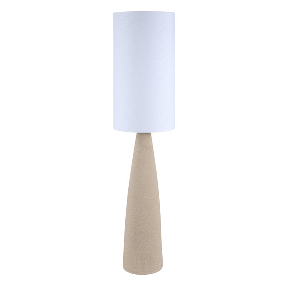 # 42006-20-1, Sandy Grey Ceramic Floor Lamp w/White Linen Shade, Size:11-7/8